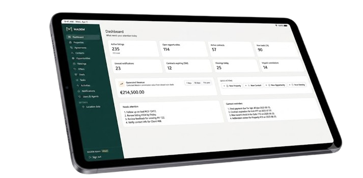 CRM dashboard